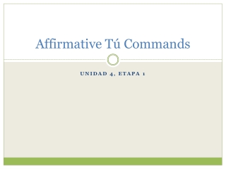 Affirmative T ú Commands
