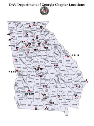 DAV Department of Georgia Chapter Locations