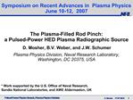 Symposium on Recent Advances in Plasma Physics June 10-12, 2007