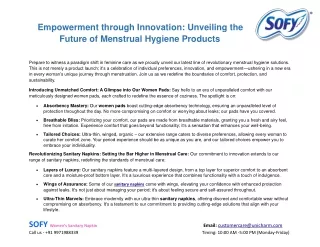 Empowerment through Innovation: Unveiling the Future of Menstrual Hygiene Produc