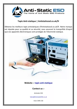 Tapis Anti-statique  Antistaticesd.co.uk fr