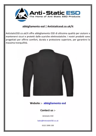 abbigliamento esd  Antistaticesd.co.uk it