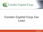 Condor Capital Corp. Is A Leading Car Loan Finance Company