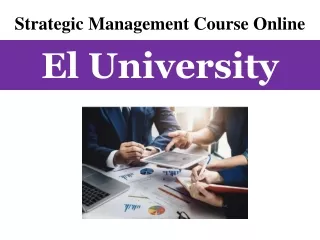 Strategic Management Course Online