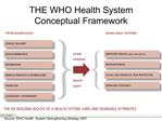 THE WHO Health System Conceptual Framework