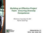 Building an Effective Project Team: Ensuring Diversity Competence