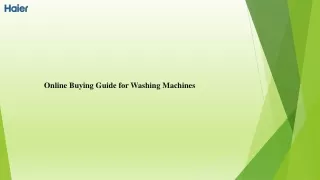 Online Buying Guide for Washing Machines