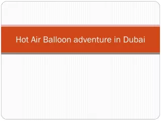 Hot Air Balloon adventure in Dubai