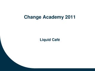Change Academy 2011 Liquid Café