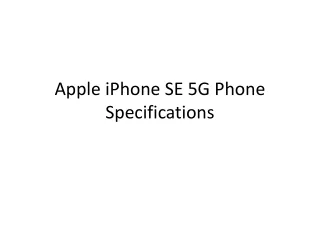 Apple iPhone SE 5G Phone Specifications