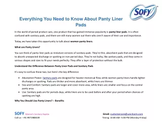 Everything You Need to Know About Panty Liner Pads