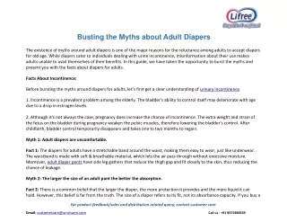 Busting the Myths about Adult Diapers
