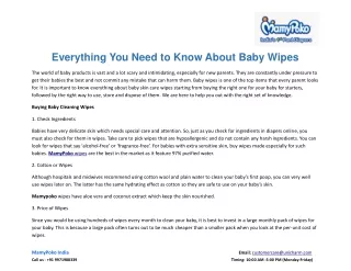 Everything You Need to Know About Baby Wipes