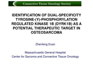 Zhenfeng Duan Massachusetts General Hospital Center for Sarcoma and Connective Tissue Oncology