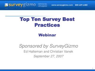 Top Ten Survey Best Practices Webinar