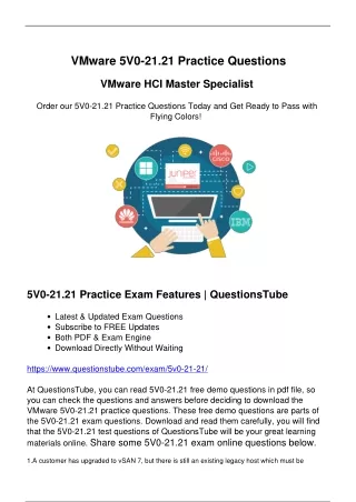 Valid 5V0-21.21 Practice Questions - Help You Pass the VMware 5V0-21.21 Exam