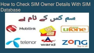 How to Check SIM Owner Details With SIM Database