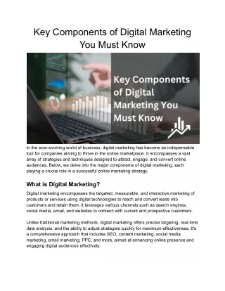 Key Components of Digital Marketing You Must Know