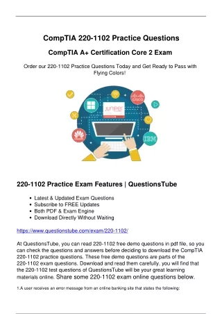 Superior 220-1102 Exam Questions (March 2024) -Prepare for the 220-1102 Exam Now