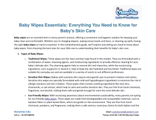 Baby Wipes Essentials: Everything You Need to Know for Baby's Skin Care
