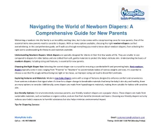 Navigating the World of Newborn Diapers: A Comprehensive Guide for New Parents