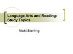 Language Arts and Reading: Study Topics