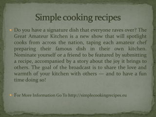 Simple cooking recipes