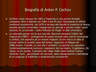 Biografia di Anton P. Cechov