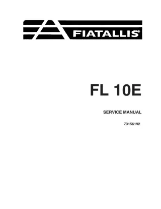 FiatAllis FL10E Crawler Loader Service Repair Manual