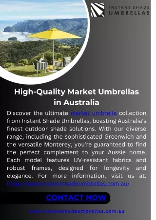 High-Quality Market Umbrellas in Australia