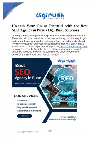 Unleash Your Online Potential with the Best SEO Agency in Pune (1)