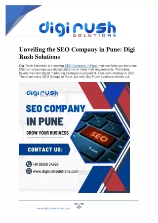 Unveiling the Best SEO Company in Pune
