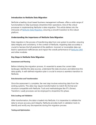 NetSuite Data Migration, NetSuite CRM, NetSuite Supplier Portal, NetSuite OffShore Development