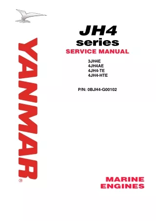 Yanmar 4JH4AE Marine Diesel Engine Service Repair Manual