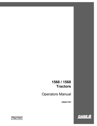 Case IH 1566 1568 Tractors Operator’s Manual Instant Download (Publication No.1084211R1)