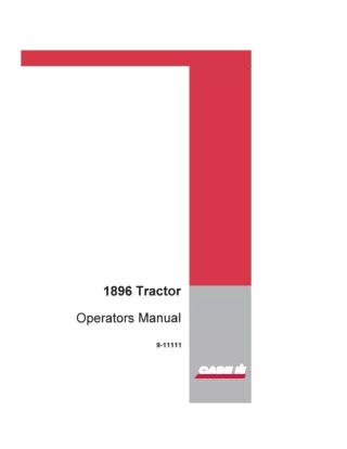 Case IH 1896 Tractor Operator’s Manual Instant Download (Publication No.9-11111)