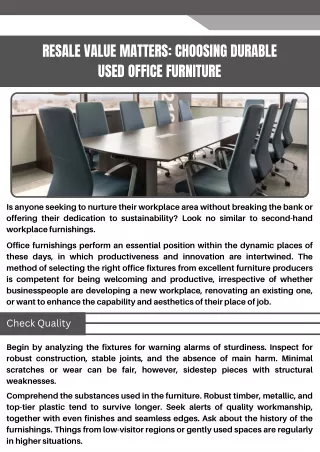 Buy Top-notch Used Office Furniture