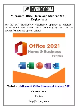 Microsoft Office Home and Student 2021  Evgkey.com