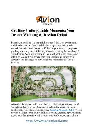 Wedding Planner in Dubai: Turning Dreams into Reality