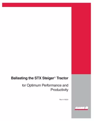 Case IH Tractor STX Steiger Ballasting Guide Operator’s Manual Instant Download (Publication No.6-10223)