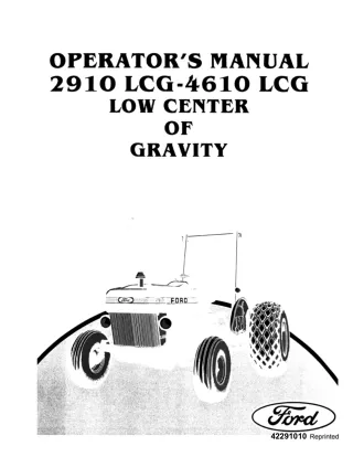 Ford 2910LCG 4610LCG Tractor Operator’s Manual Instant Download (Publication No.42291010)