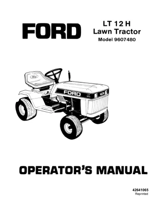 Ford LT12H Lawn Tractor Operator’s Manual Instant Download (Publication No.42641065)