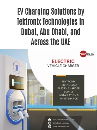 EV Charging Solutions by Tektronix Technologies in Dubai, Abu Dhabi, and Across the UAE