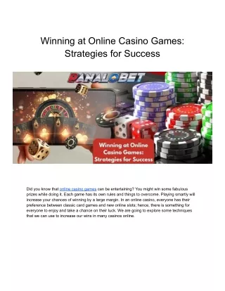 Winning at Online Casino Games_ Strategies for Success
