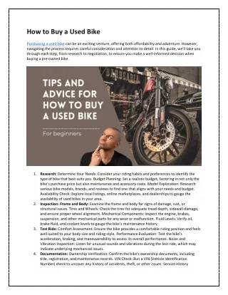 How to Buy a Used Bike