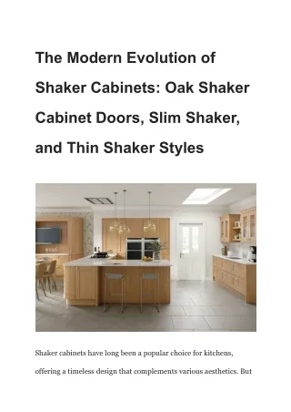 The Modern Evolution of Shaker Cabinets_ Oak Shaker Cabinet Doors, Slim Shaker, and Thin Shaker Styles