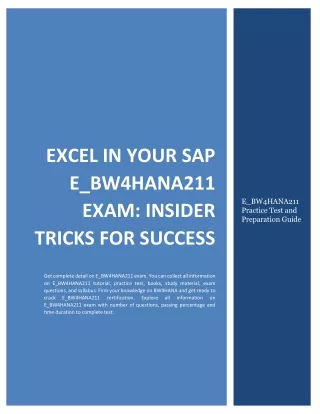 Excel in Your SAP E_BW4HANA211 Exam: Insider Tricks for Success