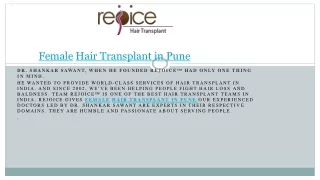 Female Hair Transplant in Pune