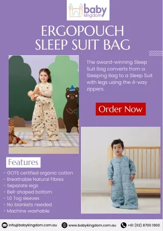 Sleepwear solutions for babies with Ergopouch premium natural fiber sleepsuits