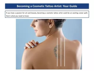Becoming a Cosmetic Tattoo Artist Your Guide